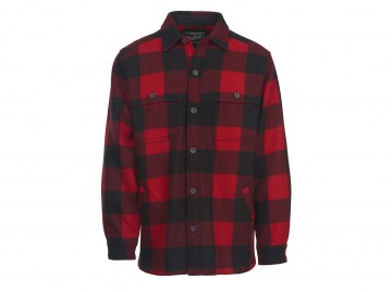 Рубашка курткой из шерсти и нейлона с карманами для рук - WOOLRICH '6138' Stag Plaid Wool Shirt Jac (# M # L) (Производство Китай)