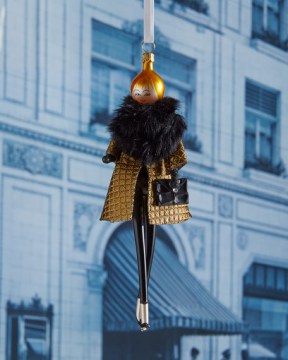 Ёлочное украшение - De Carlini Lady With Golden Coat Christmas Ornament (7497M) (Производство Канада)