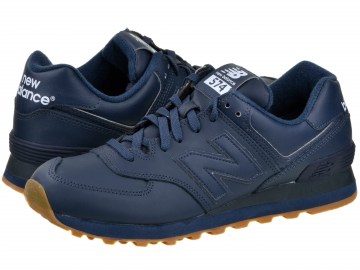 Мужские кожаные кроссовки - New Balance (NB574AAA) 574 Leather (Navy) US9
